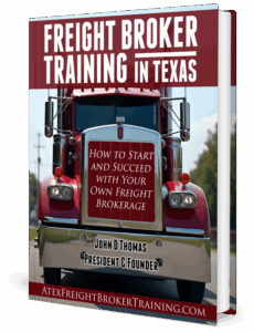 Freight broker training book cover, red truck.